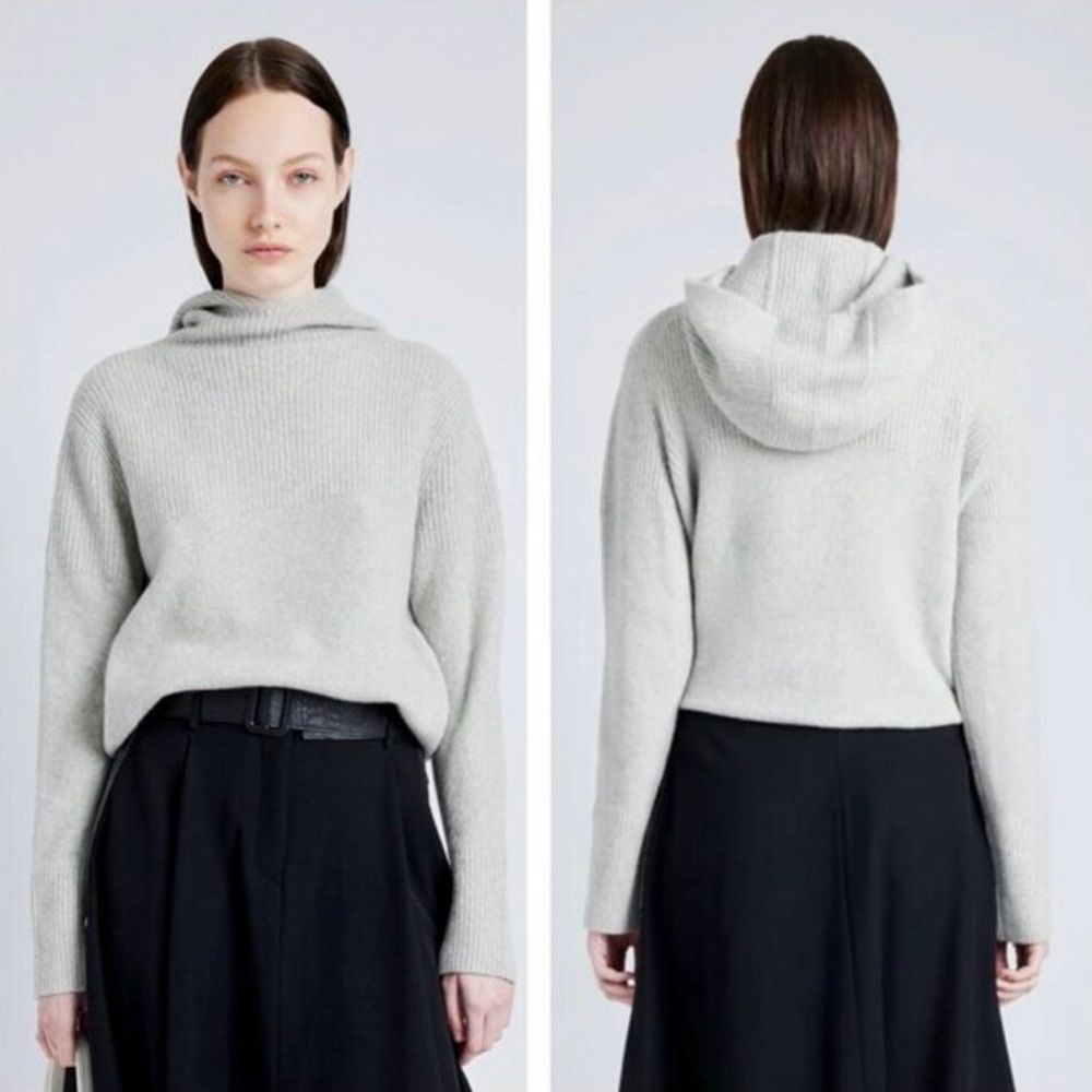 Proenza Schouler Greta Cashmere Blend Hoodie Sweater Medium Designer Chic EUC